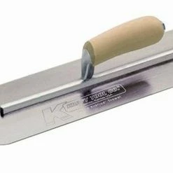 Best Sale 🎁 Kraft Tool Company 18 x 4 in. Carbon Steel Pool Trowel with Camel Back Wood Handle on Long Shank ❤️