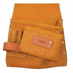Budget 🛒 Kraft Tool Company Leather 5-Pocket Deluxe Nail Bag with Left Side 🔨 Hammer Loop 🔔