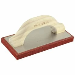New 🤩 Kraft Tool Company 8 x 4 x 8 in. Construction Fine Cell Red Rubber Float with Wood Handle 🌟